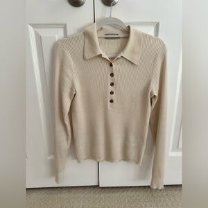 Everlane Long Sleeve Ribbed Polo